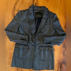 Banana Republic Heathered Navy Blue Blazer,  Exquisite Finishing Touches, Sz 0P